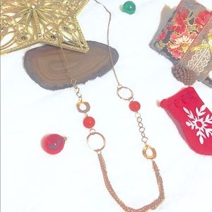 🆓w/$30~Fashion Gold Beaded Long Chain Necklace